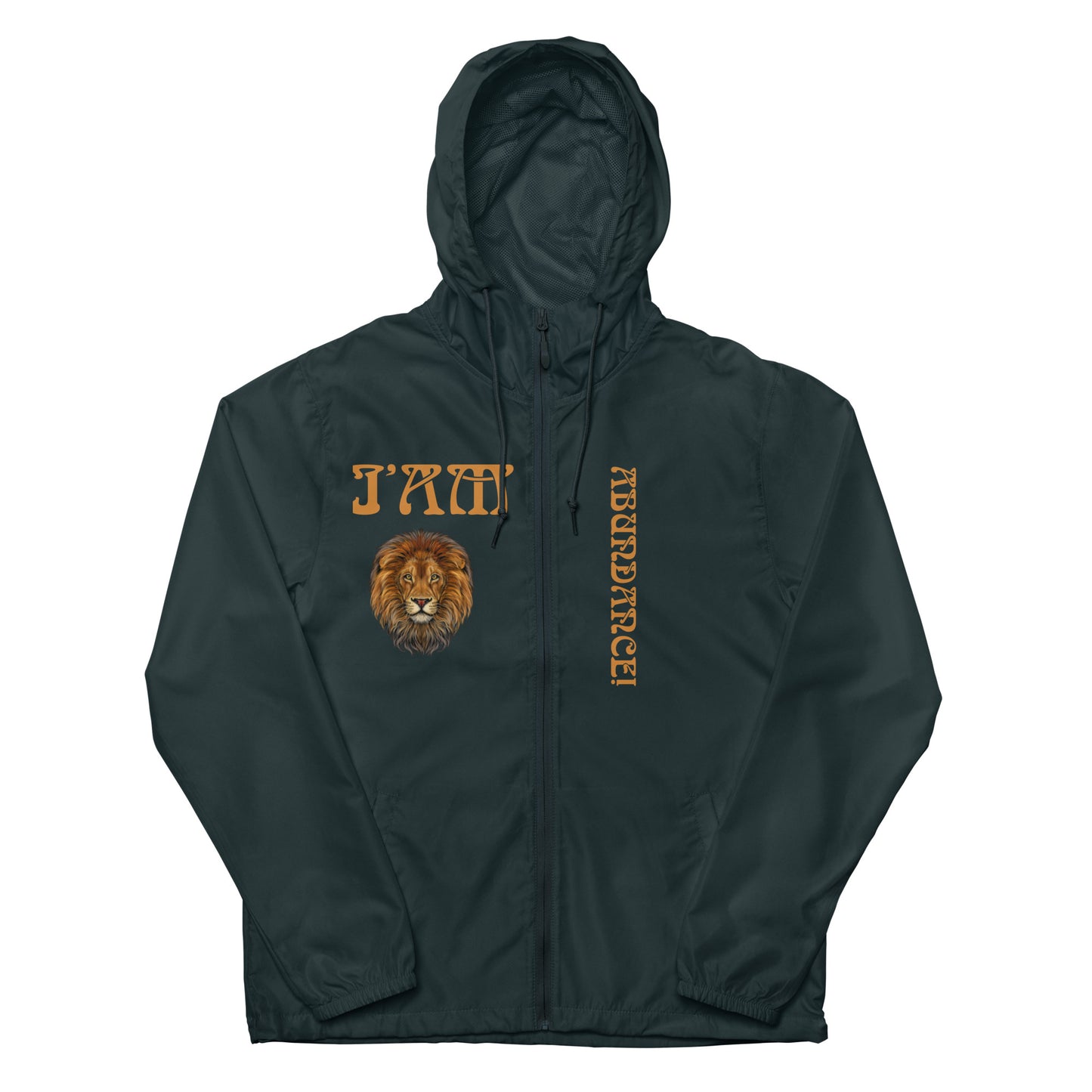 “I’AM ABUNDANCE!”Unisex Lightweight Zip Up Windbreaker