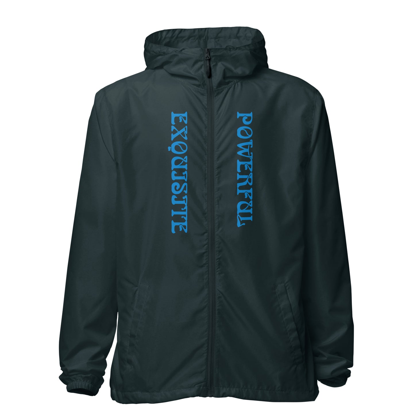 “EXQUISITE,POWERFUL”Unisex Lightweight Zip Up Windbreaker