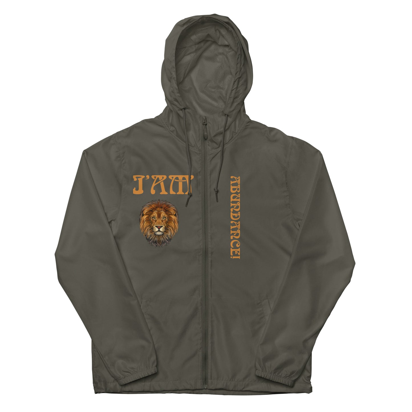 “I’AM ABUNDANCE!”Unisex Lightweight Zip Up Windbreaker