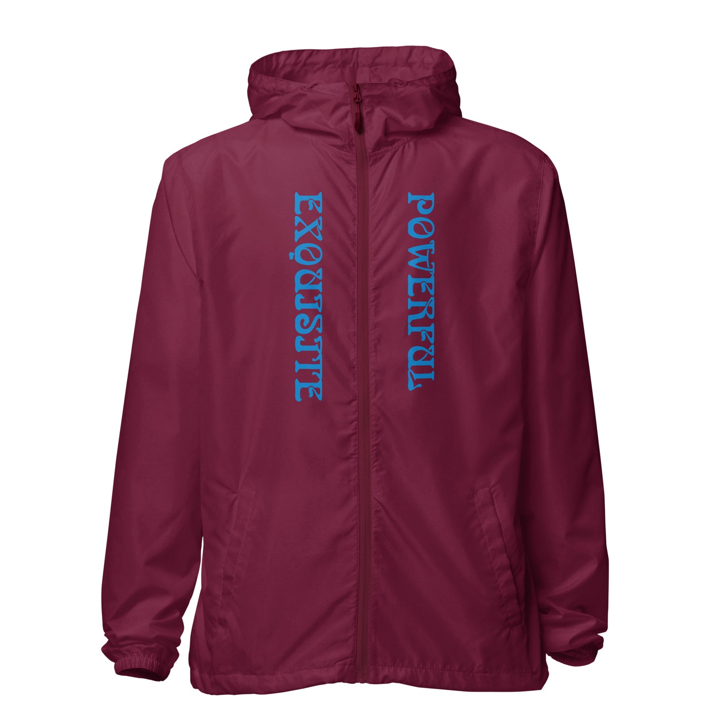 “EXQUISITE,POWERFUL”Unisex Lightweight Zip Up Windbreaker