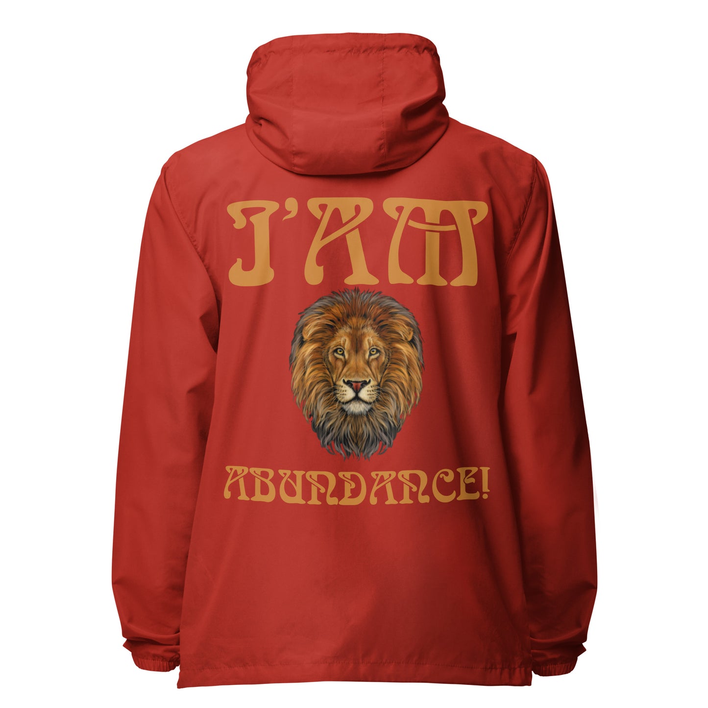“I’AM ABUNDANCE!”Unisex Lightweight Zip Up Windbreaker