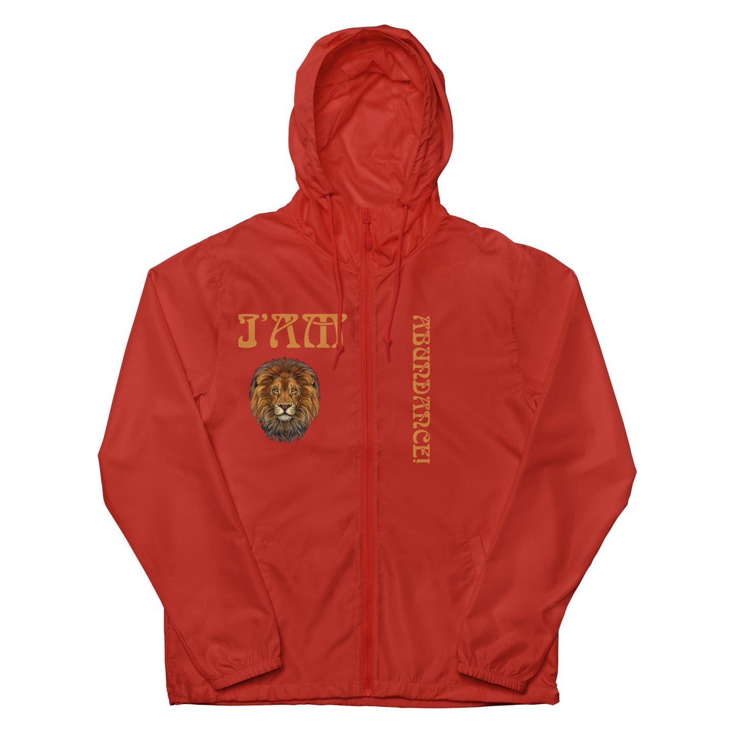 “I’AM ABUNDANCE!”Unisex Lightweight Zip Up Windbreaker