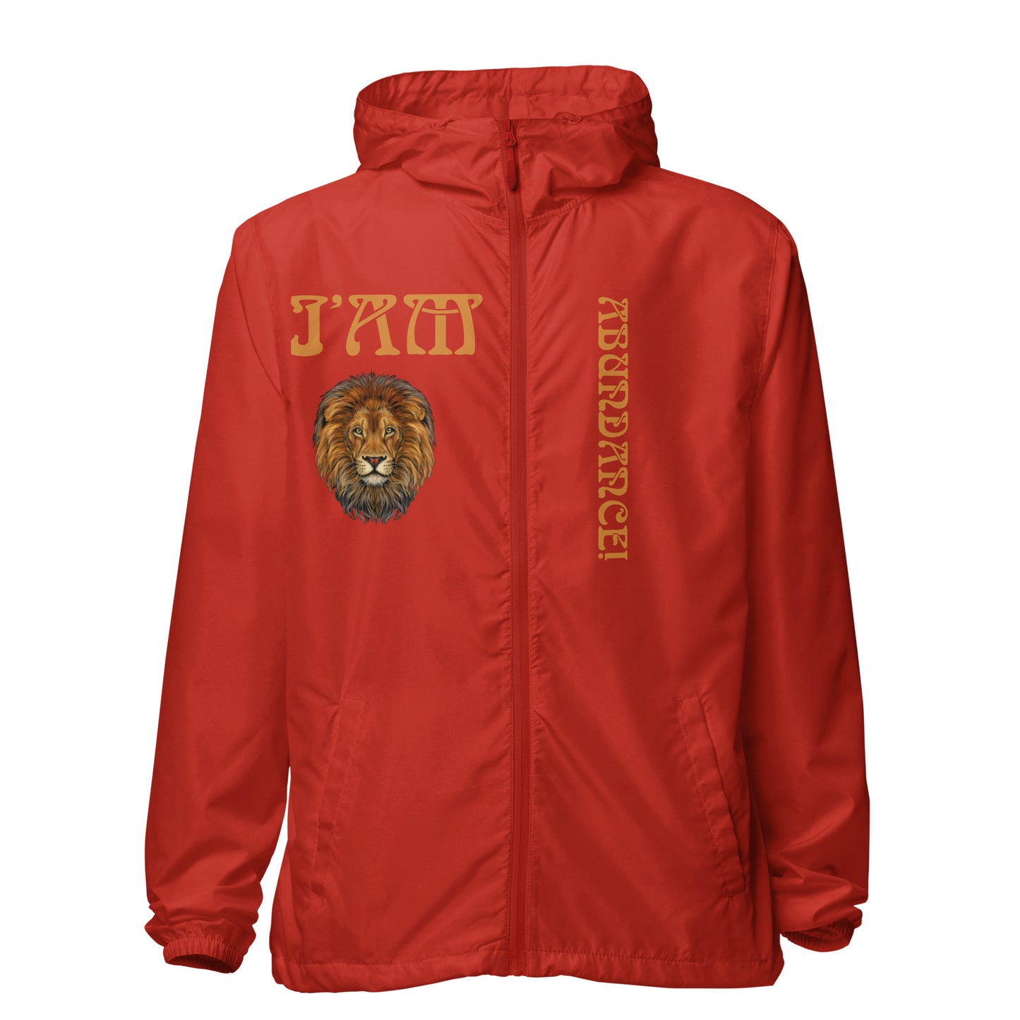“I’AM ABUNDANCE!”Unisex Lightweight Zip Up Windbreaker