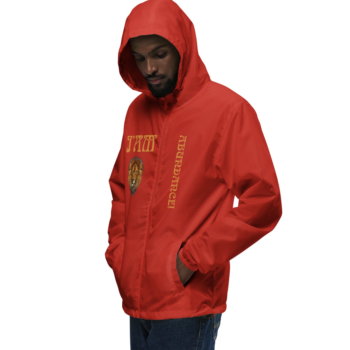 “I’AM ABUNDANCE!”Unisex Lightweight Zip Up Windbreaker