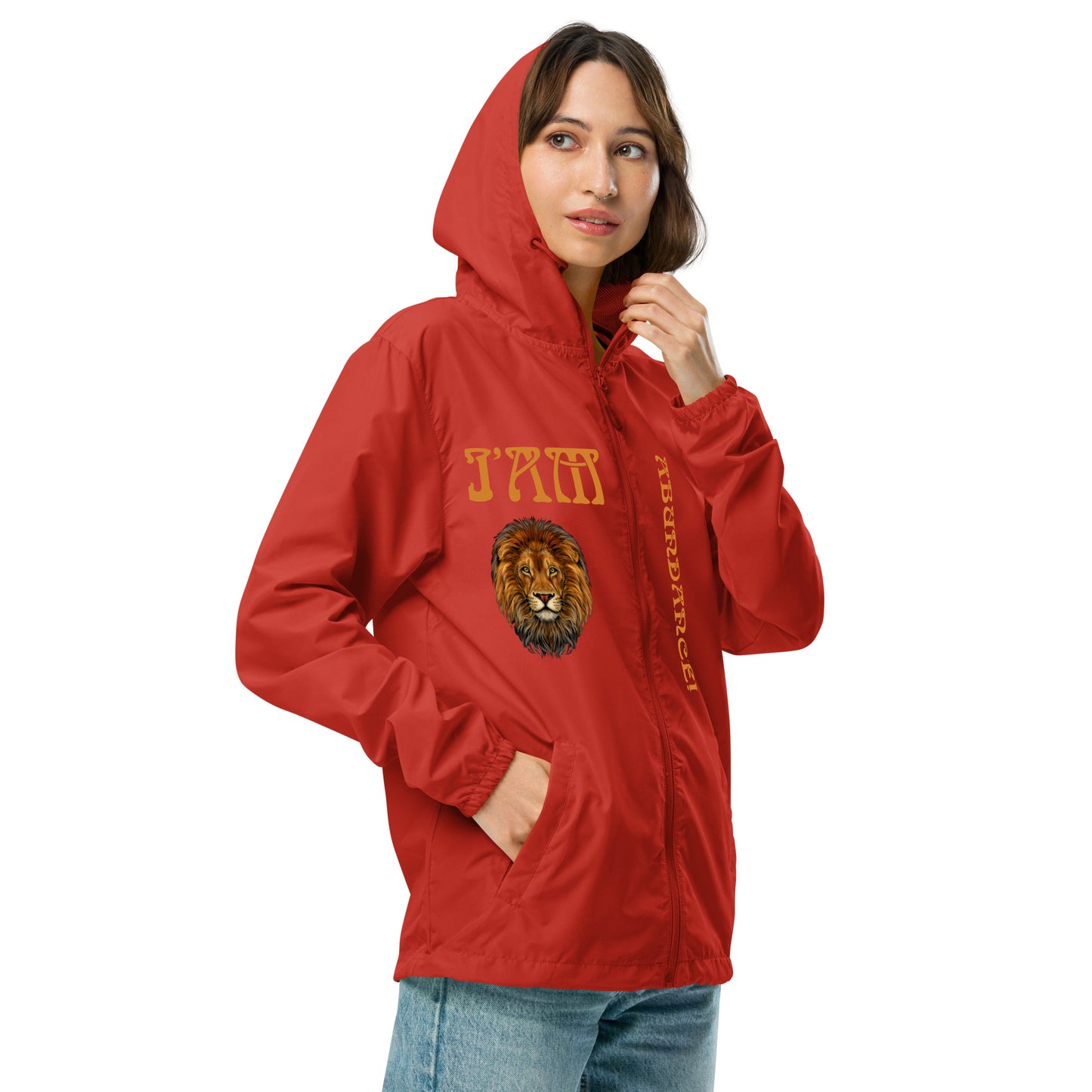 “I’AM ABUNDANCE!”Unisex Lightweight Zip Up Windbreaker