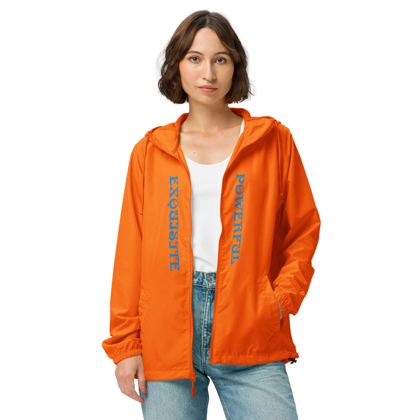 “EXQUISITE,POWERFUL”Unisex Lightweight Zip Up Windbreaker