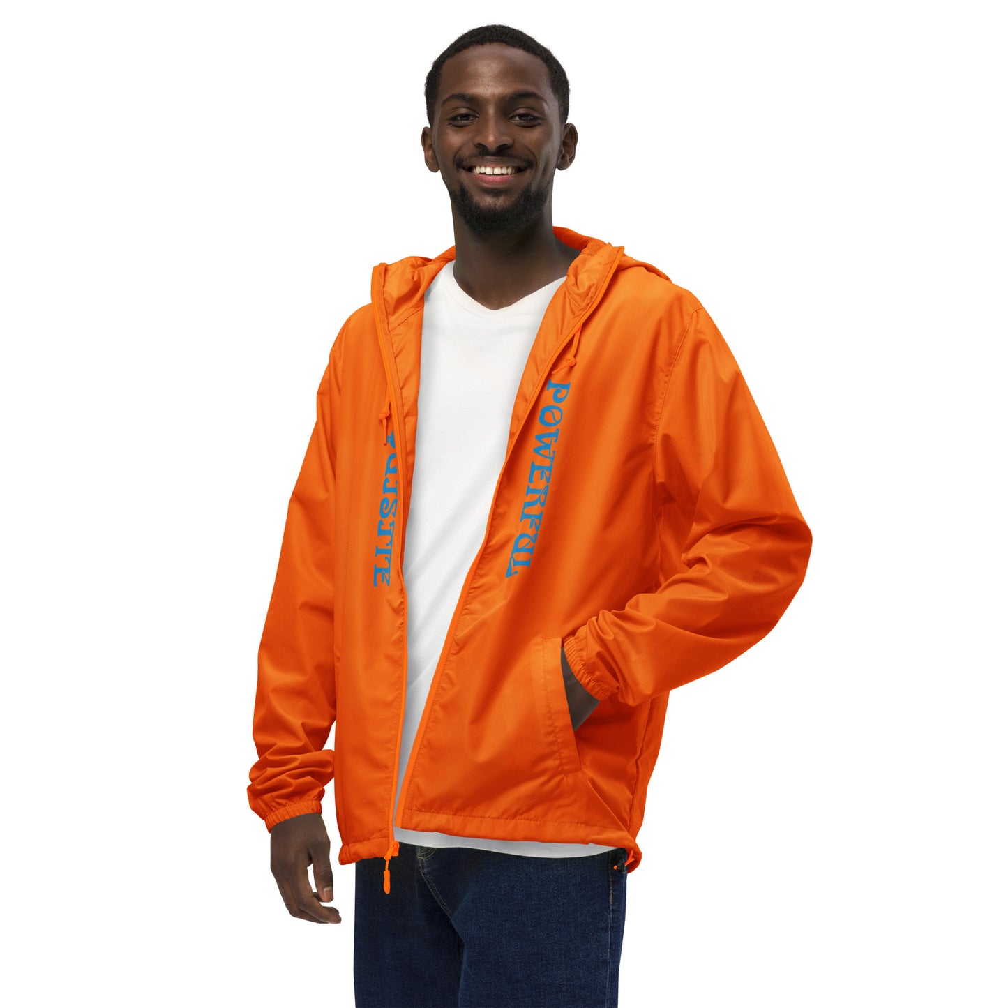 “EXQUISITE,POWERFUL”Unisex Lightweight Zip Up Windbreaker
