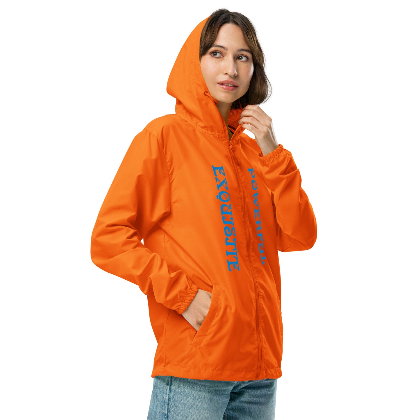 “EXQUISITE,POWERFUL”Unisex Lightweight Zip Up Windbreaker