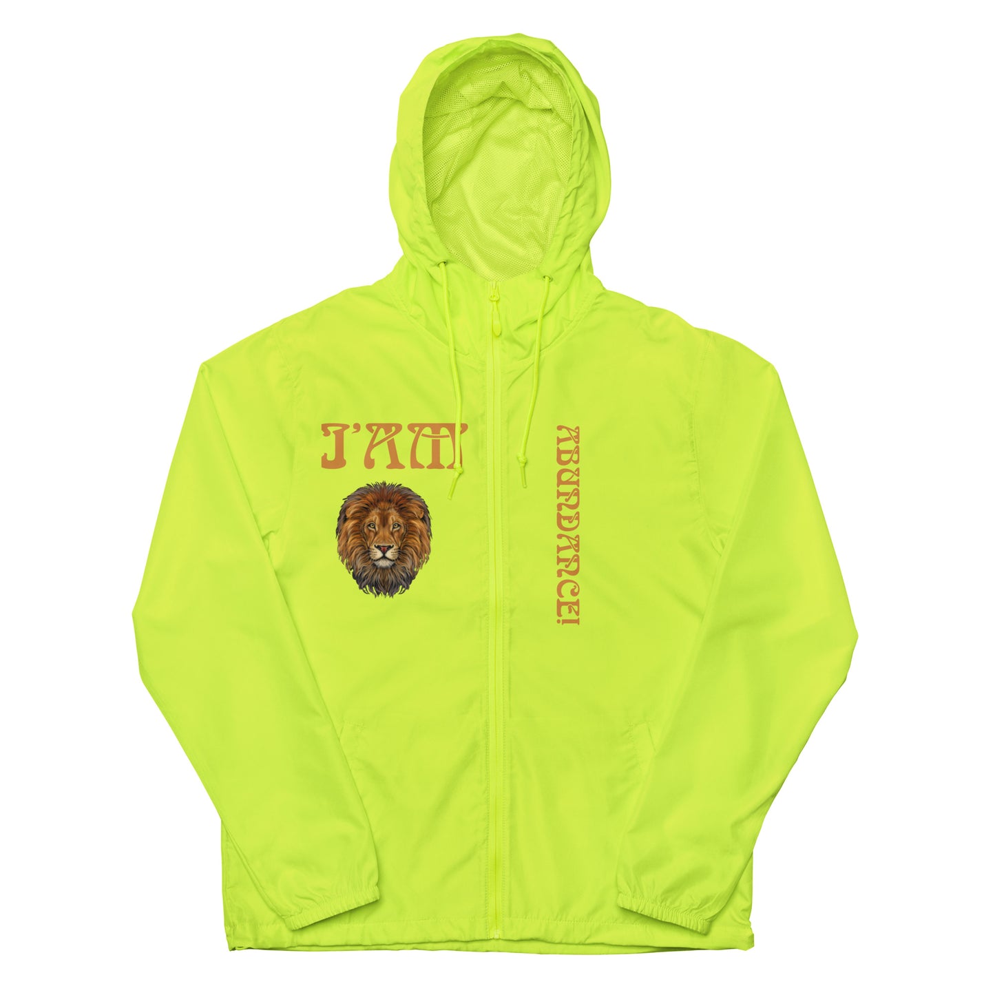 “I’AM ABUNDANCE!”Unisex Lightweight Zip Up Windbreaker