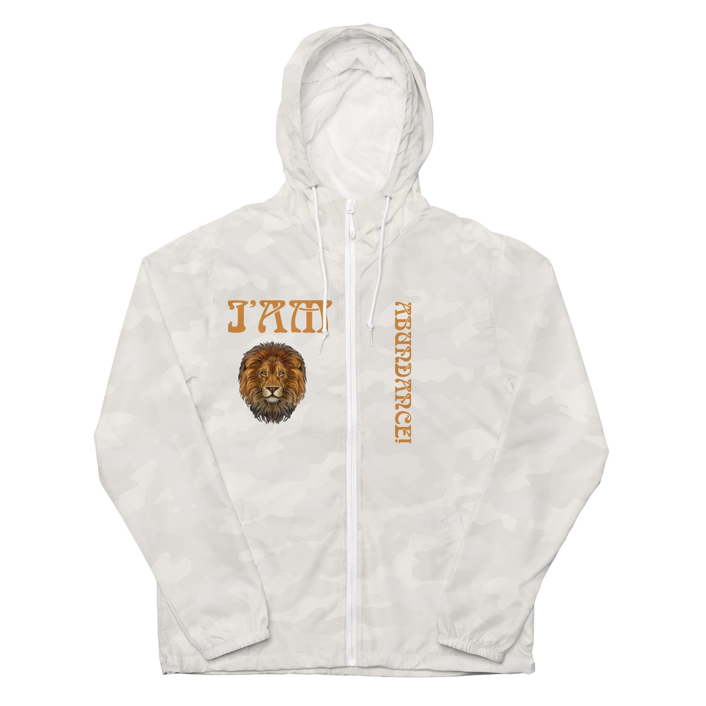 “I’AM ABUNDANCE!”Unisex Lightweight Zip Up Windbreaker