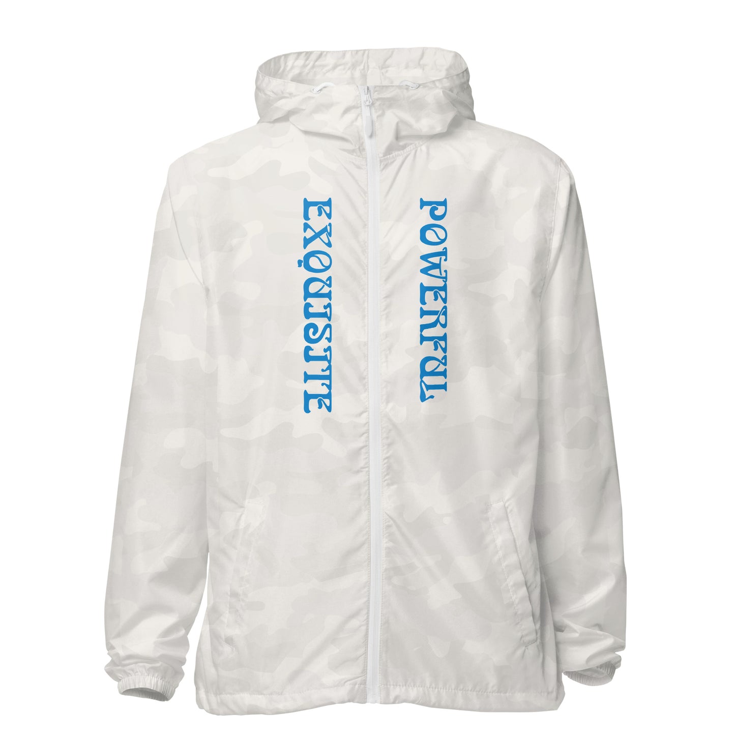 “EXQUISITE,POWERFUL”Unisex Lightweight Zip Up Windbreaker