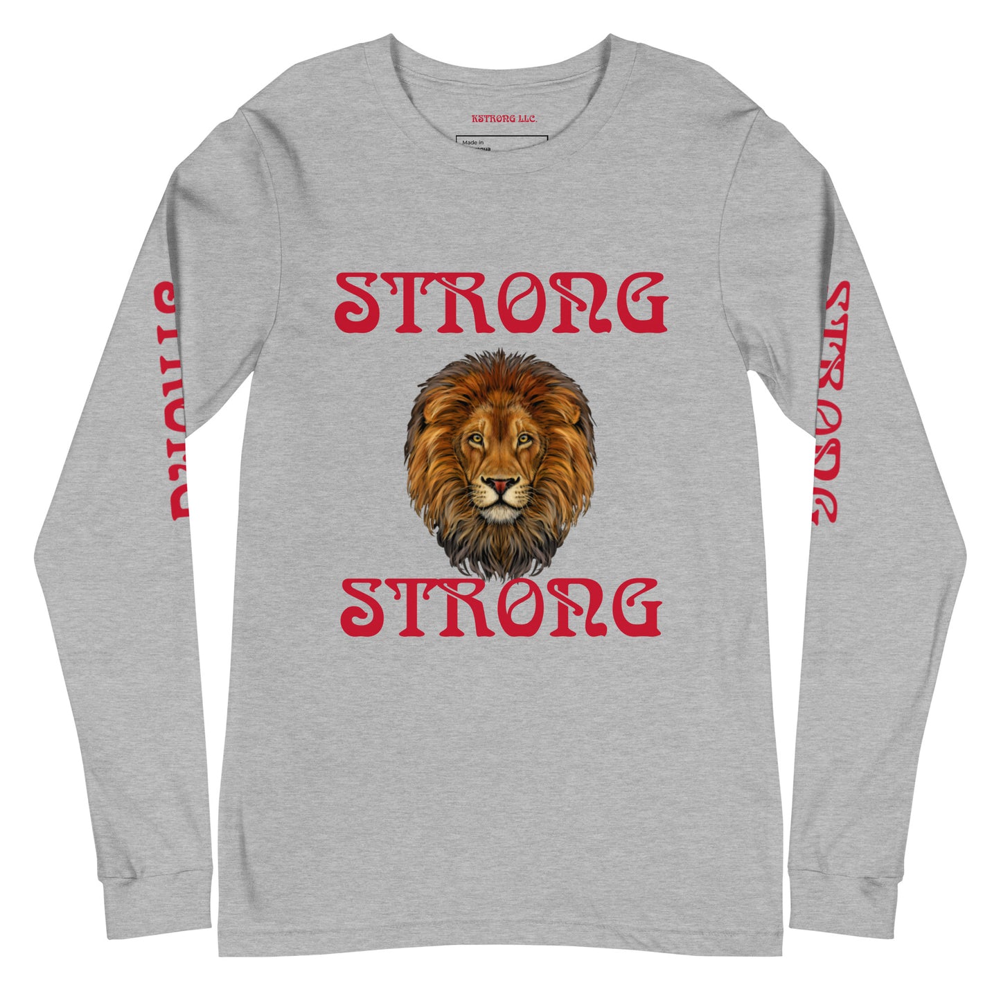 “STRONG DOUBLE VIEW”Unisex Long Sleeve Tee W/Red Font