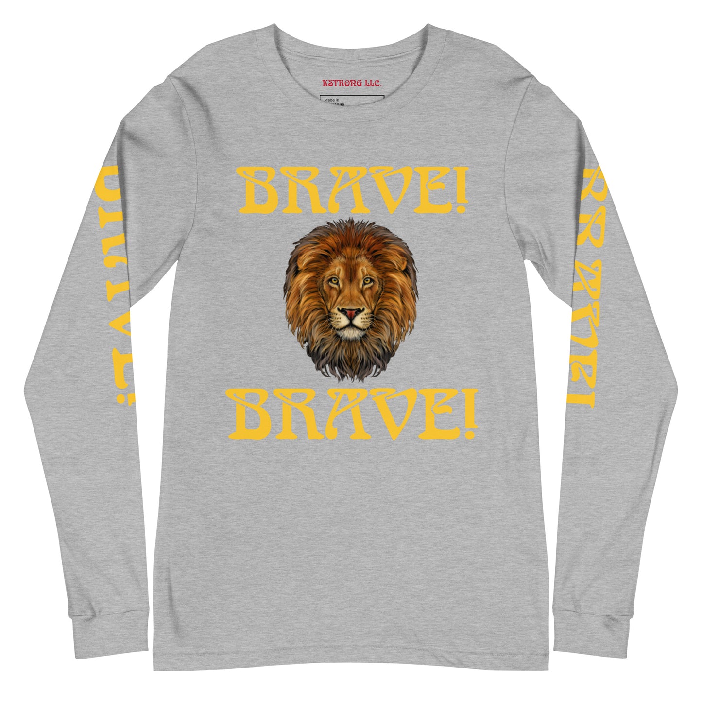 “BRAVE DOUBLE VIEW”Unisex Long Sleeve Tee W/Yellow Font