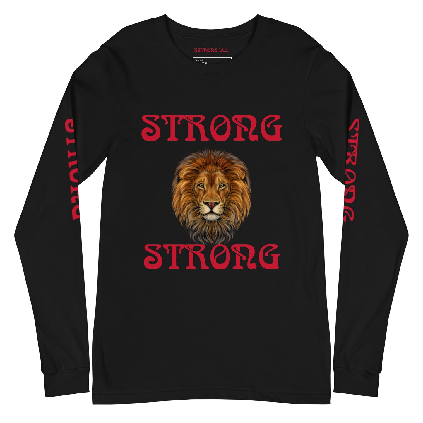 “STRONG DOUBLE VIEW”Unisex Long Sleeve Tee W/Red Font