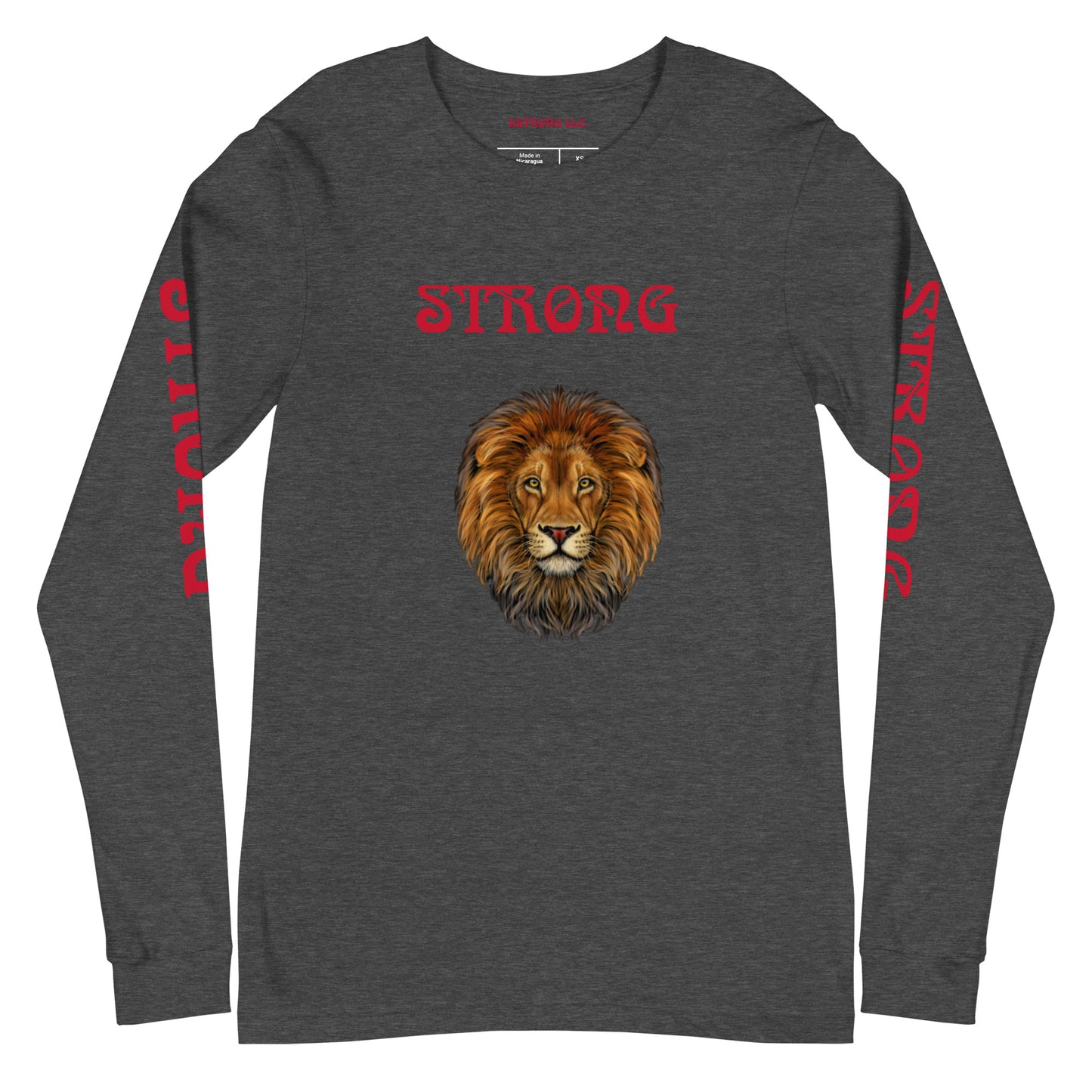 “STRONG”Unisex Long Sleeve Tee W/ Red Font