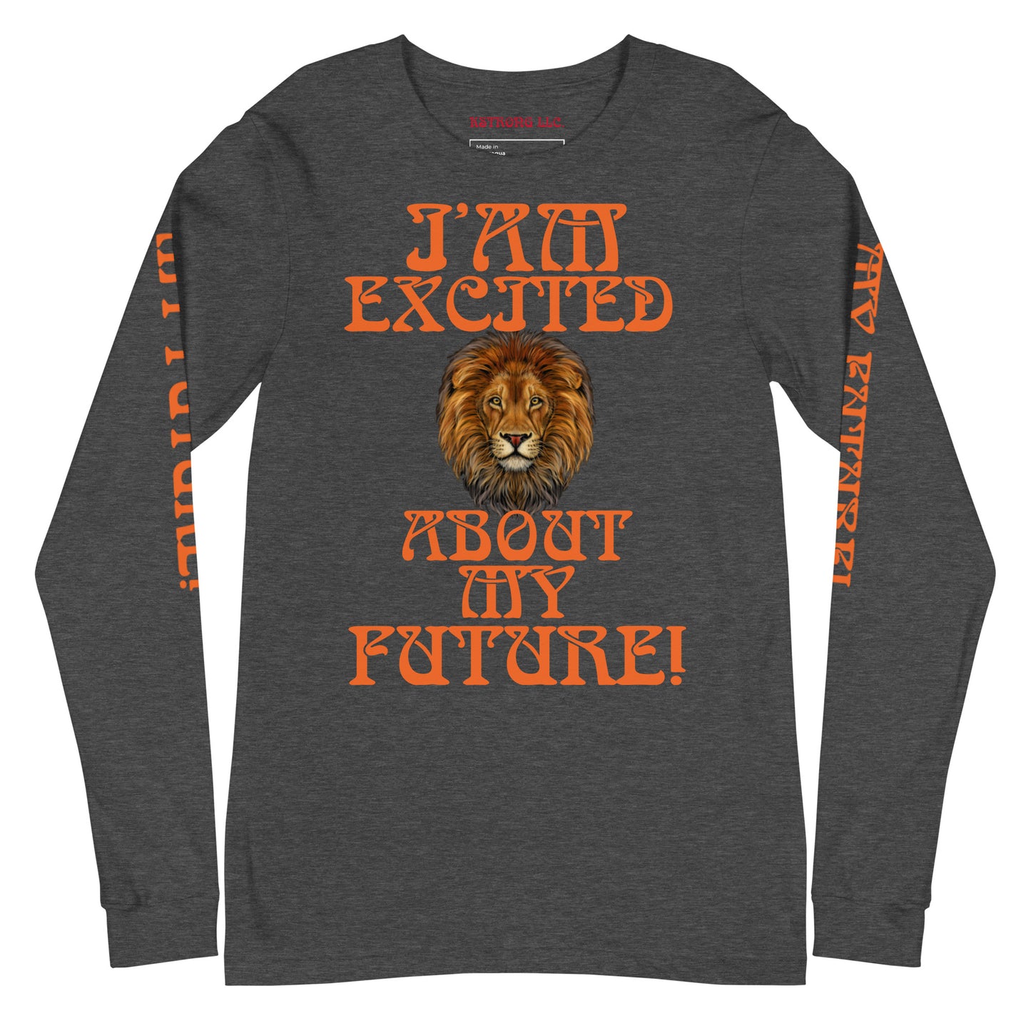 “IAM EXCITED ABOUT MY FUTURE!”Unisex Long Sleeve Tee W/Orange Font
