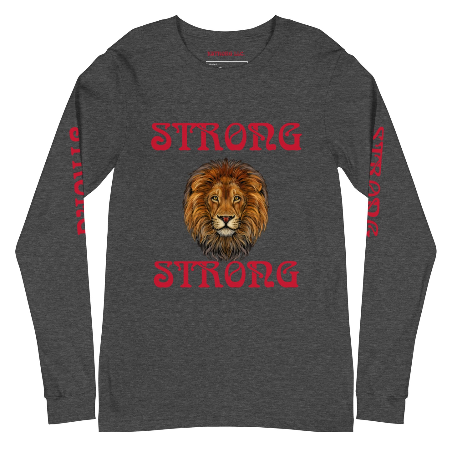 “STRONG DOUBLE VIEW”Unisex Long Sleeve Tee W/Red Font