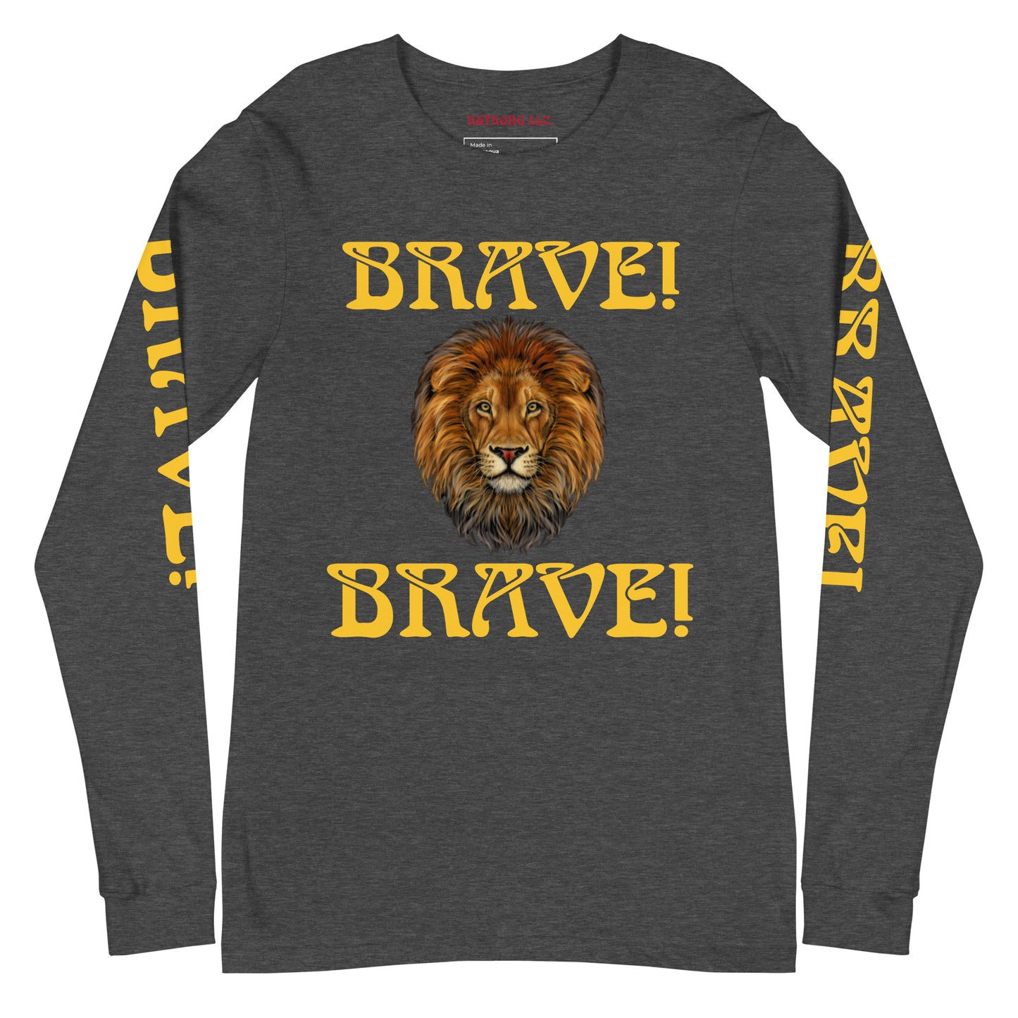 “BRAVE DOUBLE VIEW”Unisex Long Sleeve Tee W/Yellow Font
