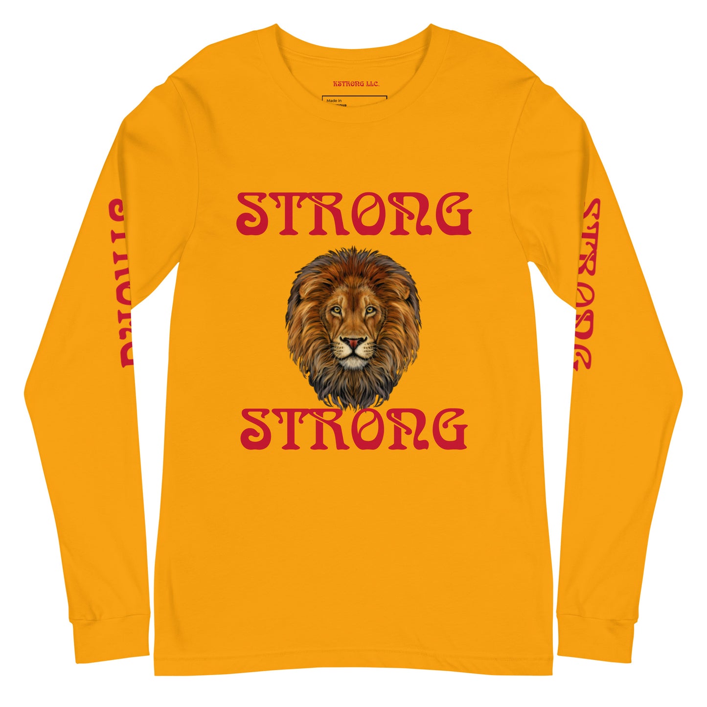 “STRONG DOUBLE VIEW”Unisex Long Sleeve Tee W/Red Font