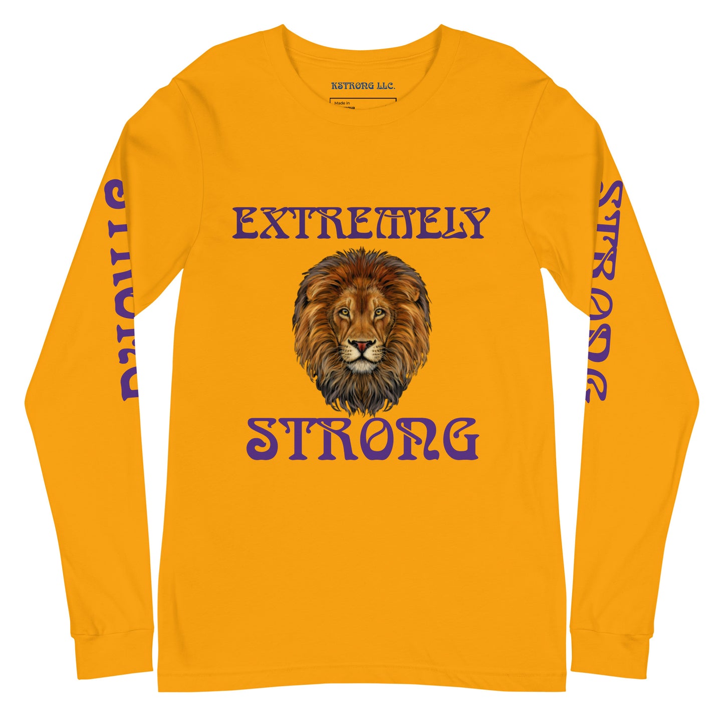 “EXTREMELY STRONG”Unisex Long Sleeve Tee W/Purple Font