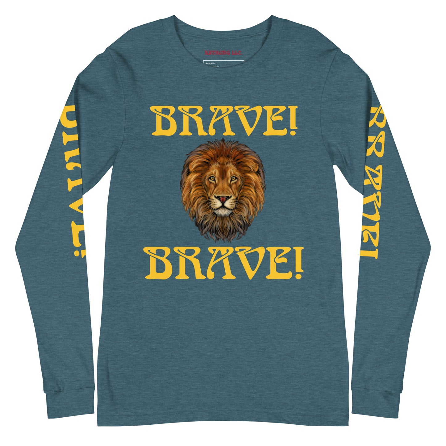“BRAVE DOUBLE VIEW”Unisex Long Sleeve Tee W/Yellow Font