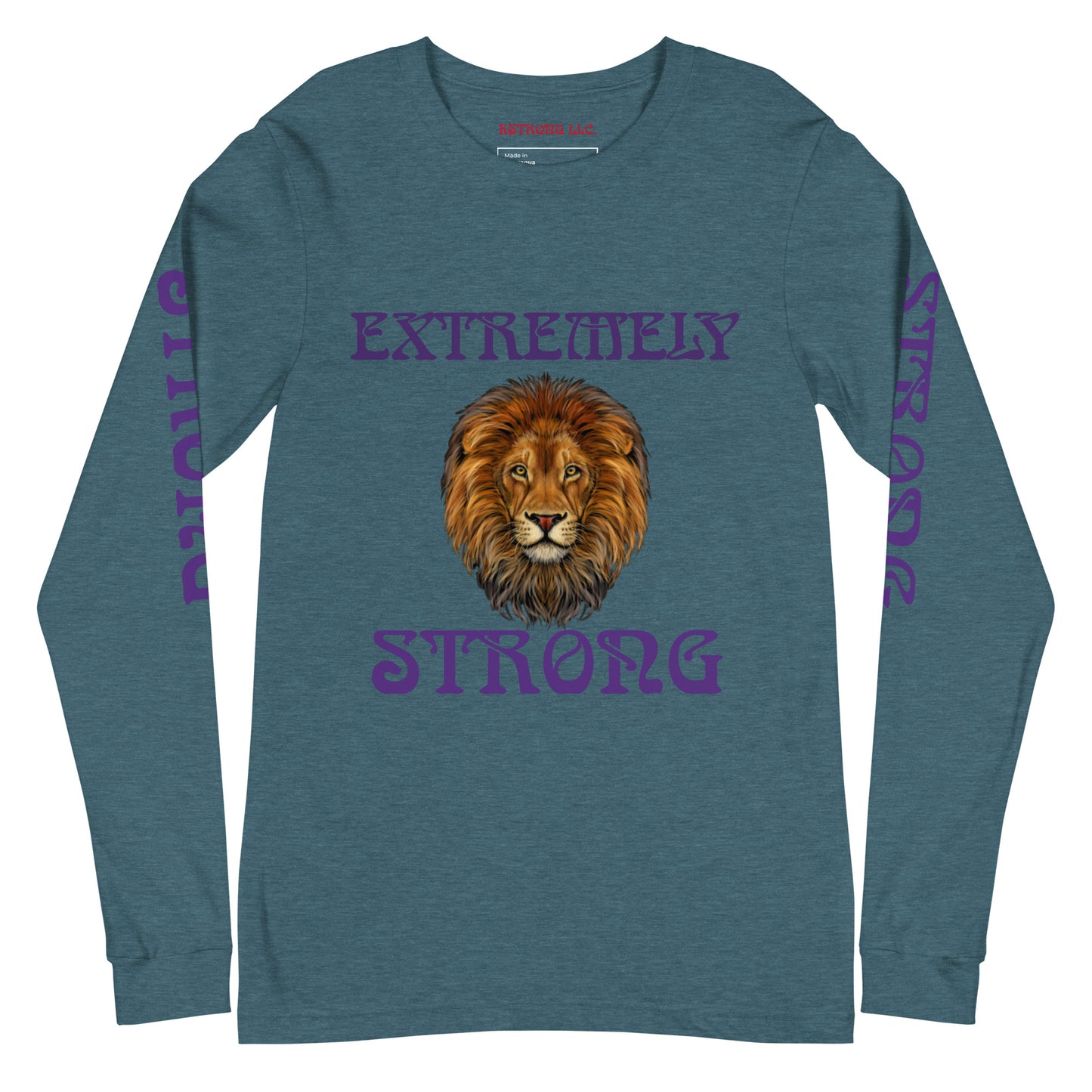 “EXTREMELY STRONG”Unisex Long Sleeve Tee W/Purple Font