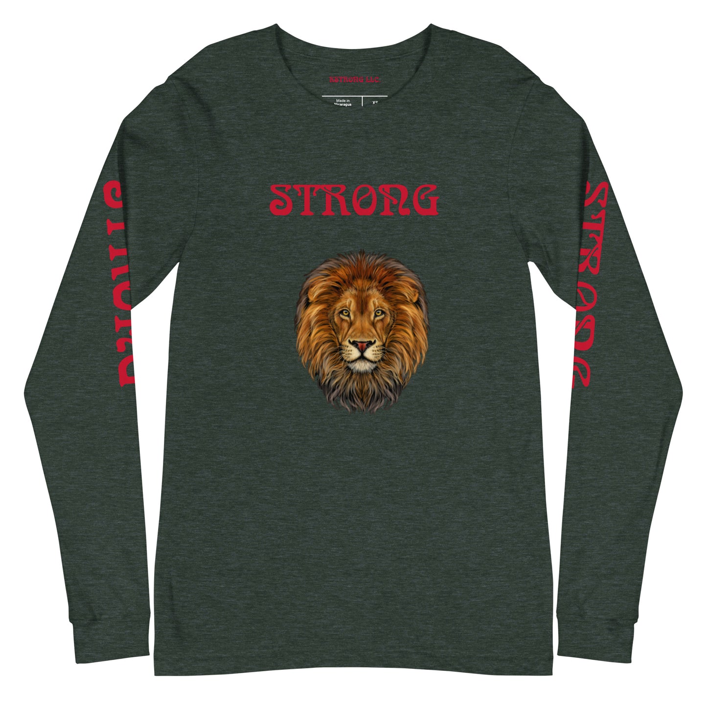 “STRONG”Unisex Long Sleeve Tee W/ Red Font