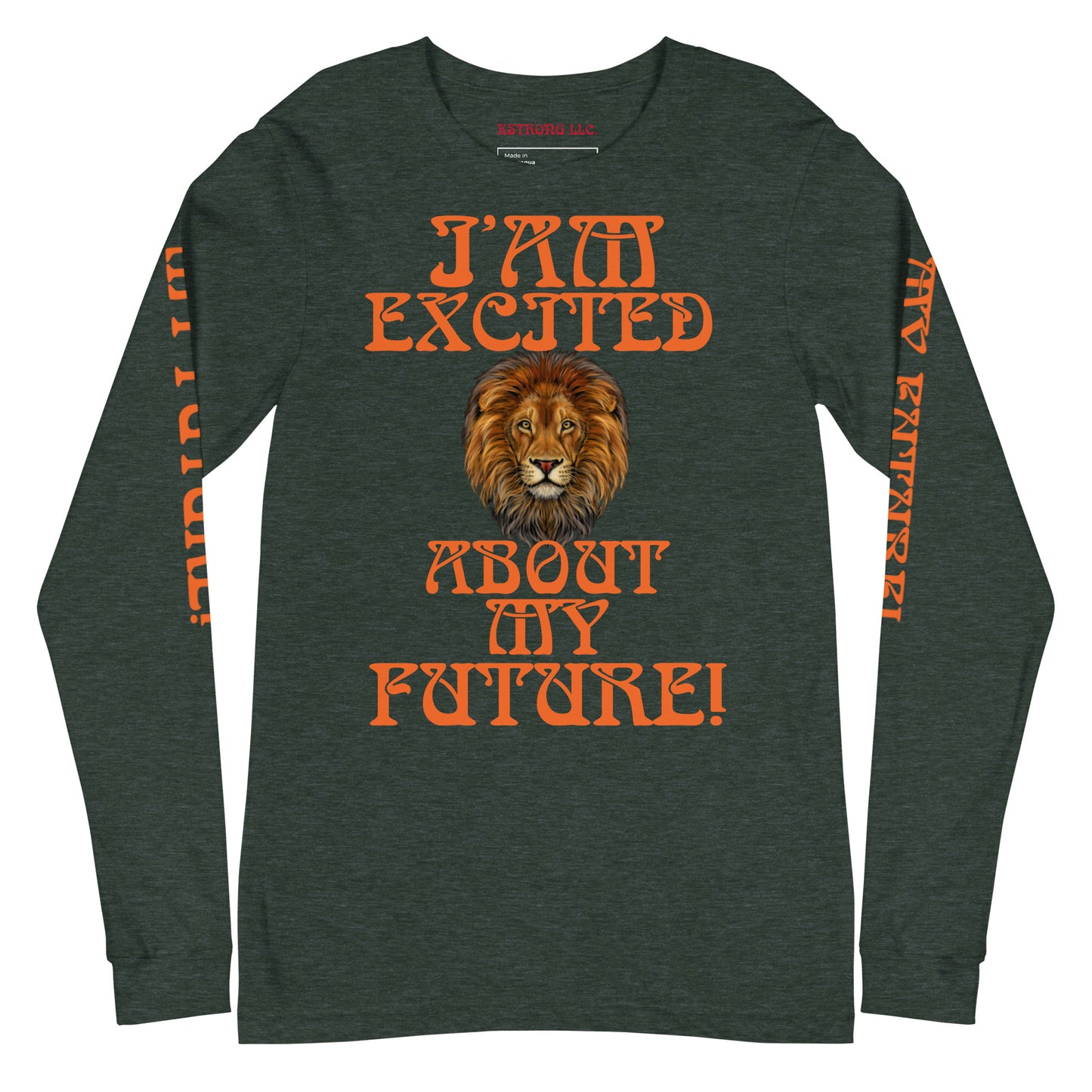 “IAM EXCITED ABOUT MY FUTURE!”Unisex Long Sleeve Tee W/Orange Font