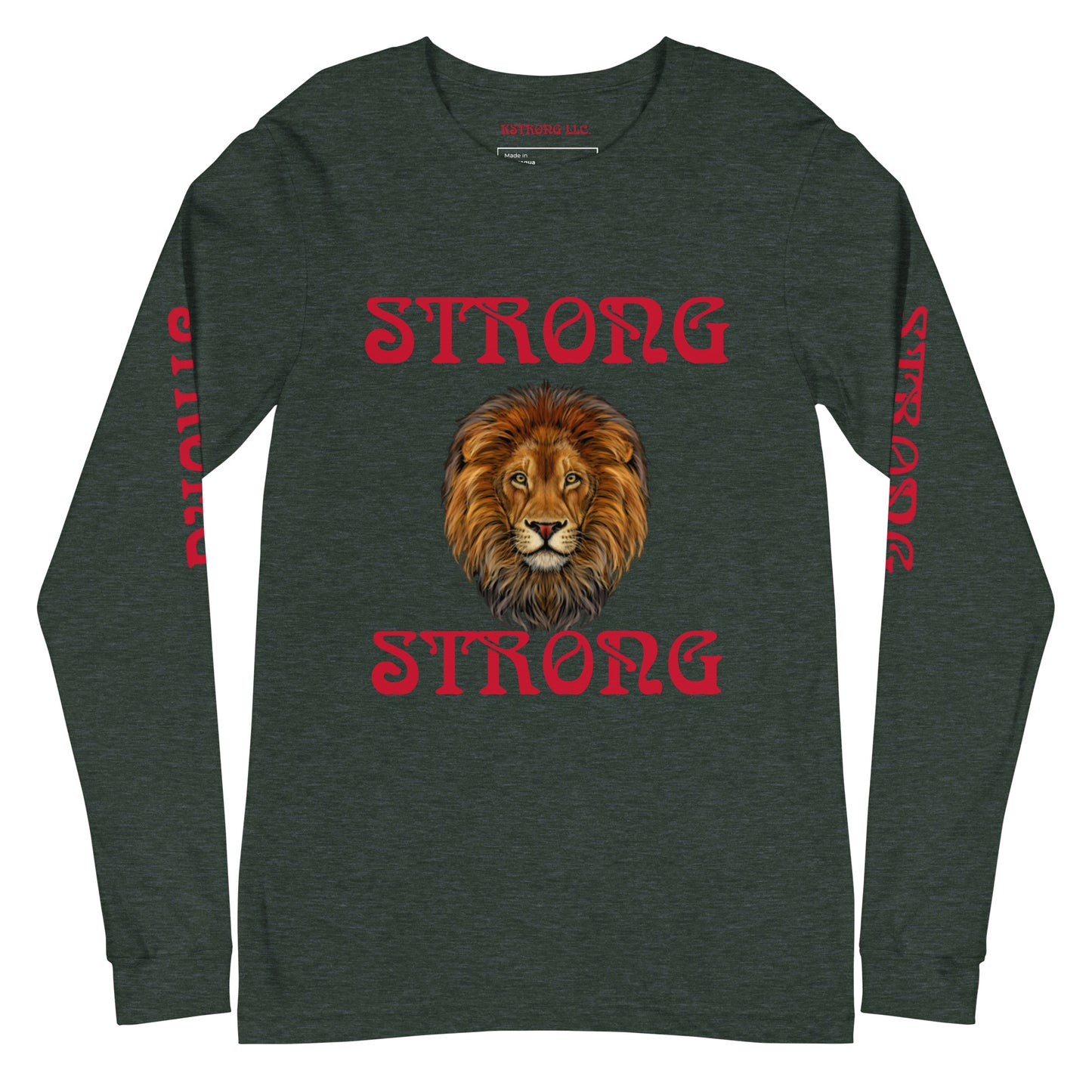 “STRONG DOUBLE VIEW”Unisex Long Sleeve Tee W/Red Font