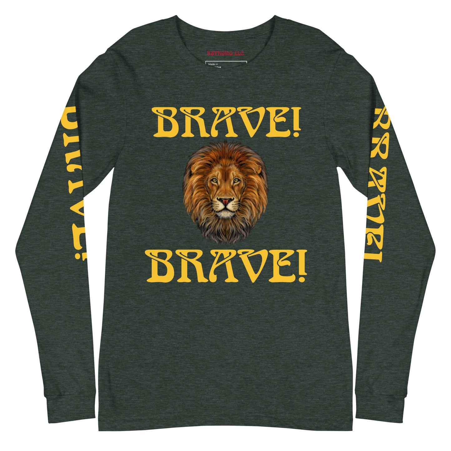 “BRAVE DOUBLE VIEW”Unisex Long Sleeve Tee W/Yellow Font
