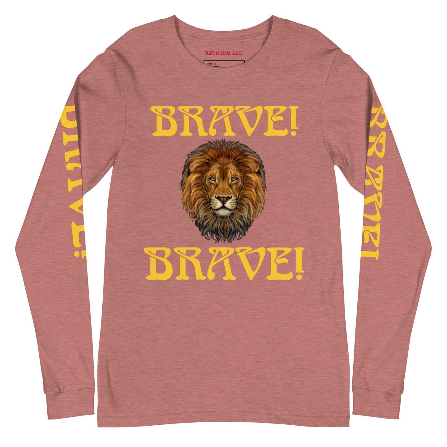 “BRAVE DOUBLE VIEW”Unisex Long Sleeve Tee W/Yellow Font