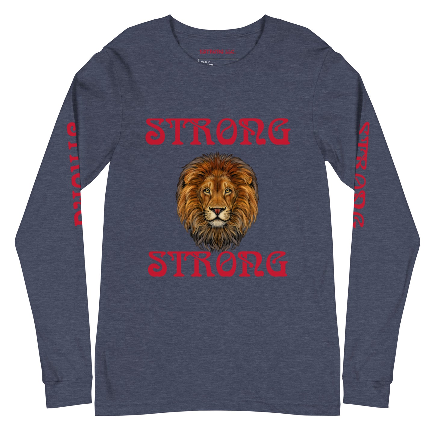 “STRONG DOUBLE VIEW”Unisex Long Sleeve Tee W/Red Font