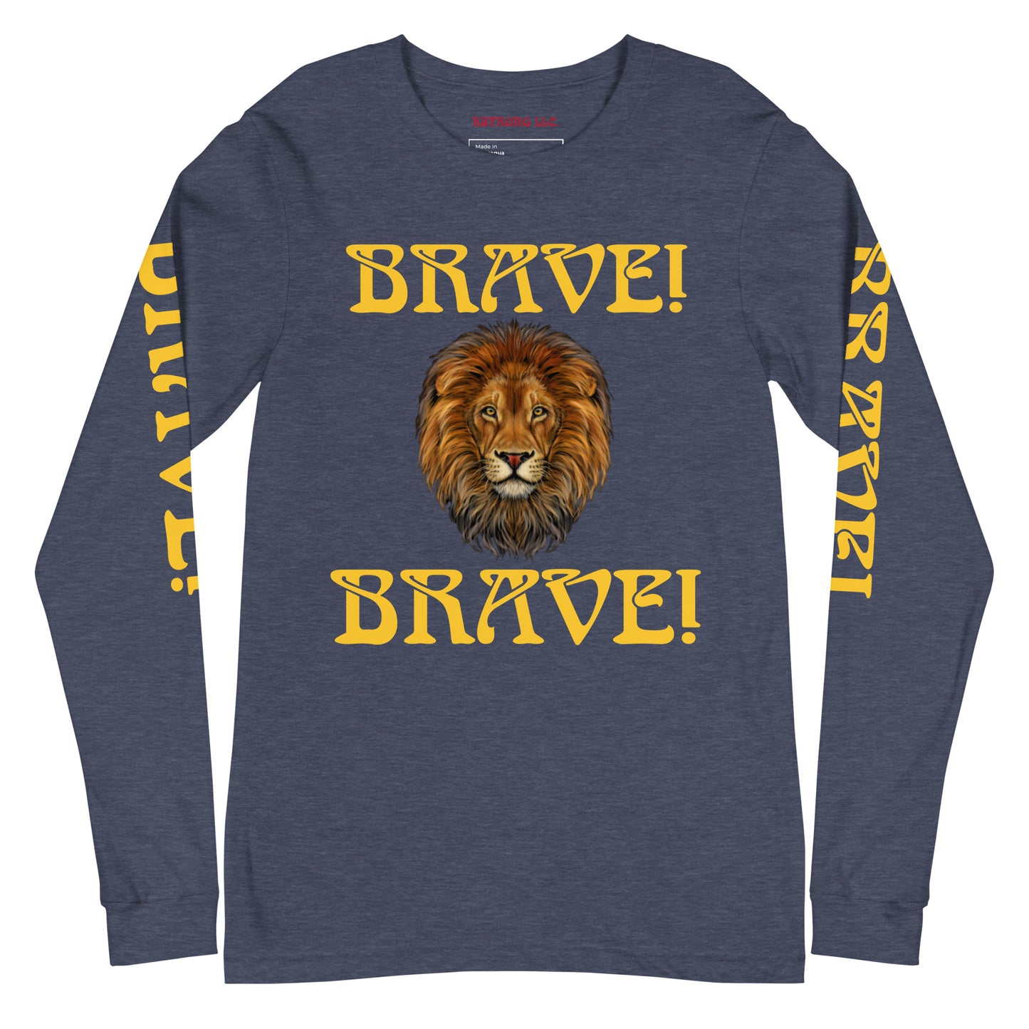 “BRAVE DOUBLE VIEW”Unisex Long Sleeve Tee W/Yellow Font