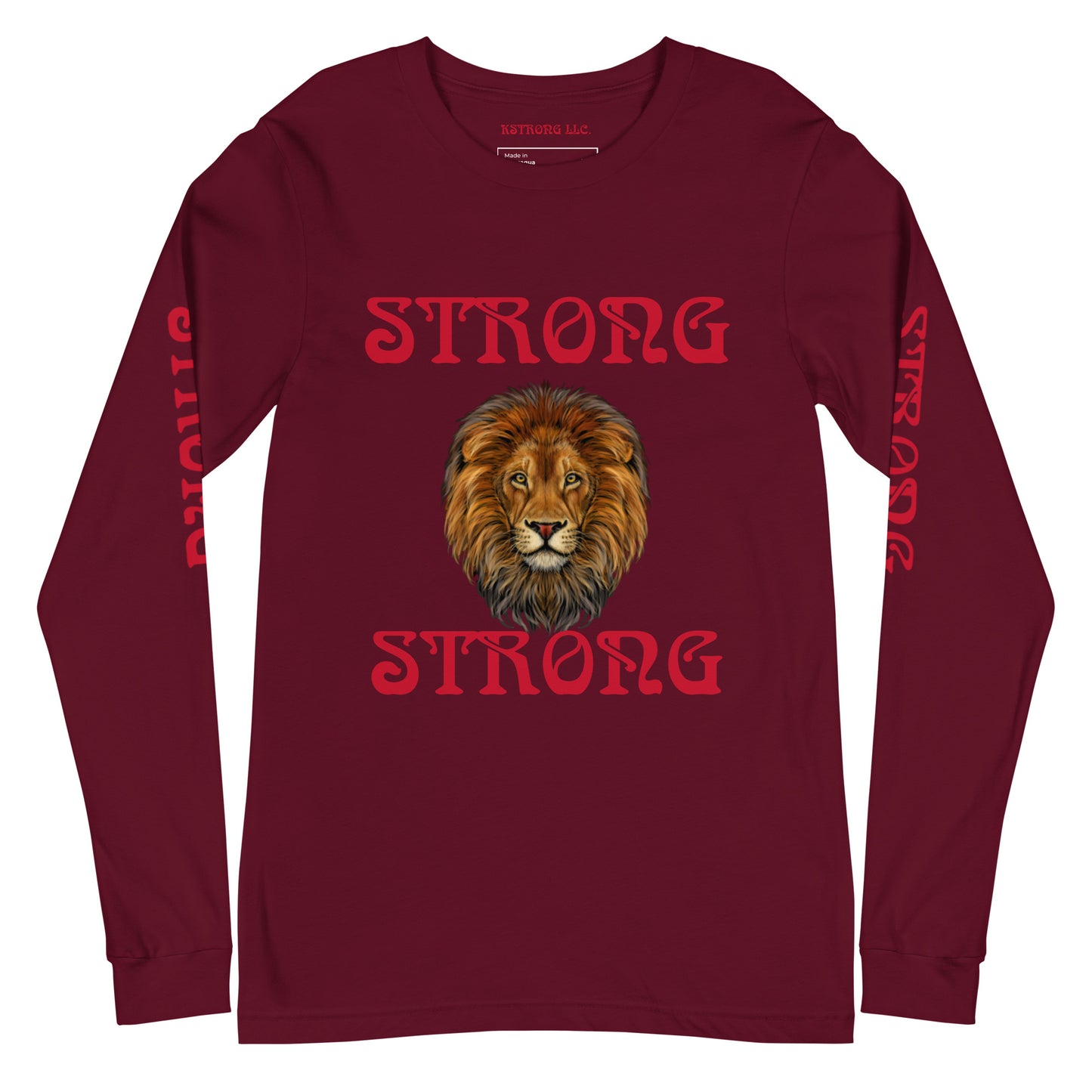 “STRONG DOUBLE VIEW”Unisex Long Sleeve Tee W/Red Font