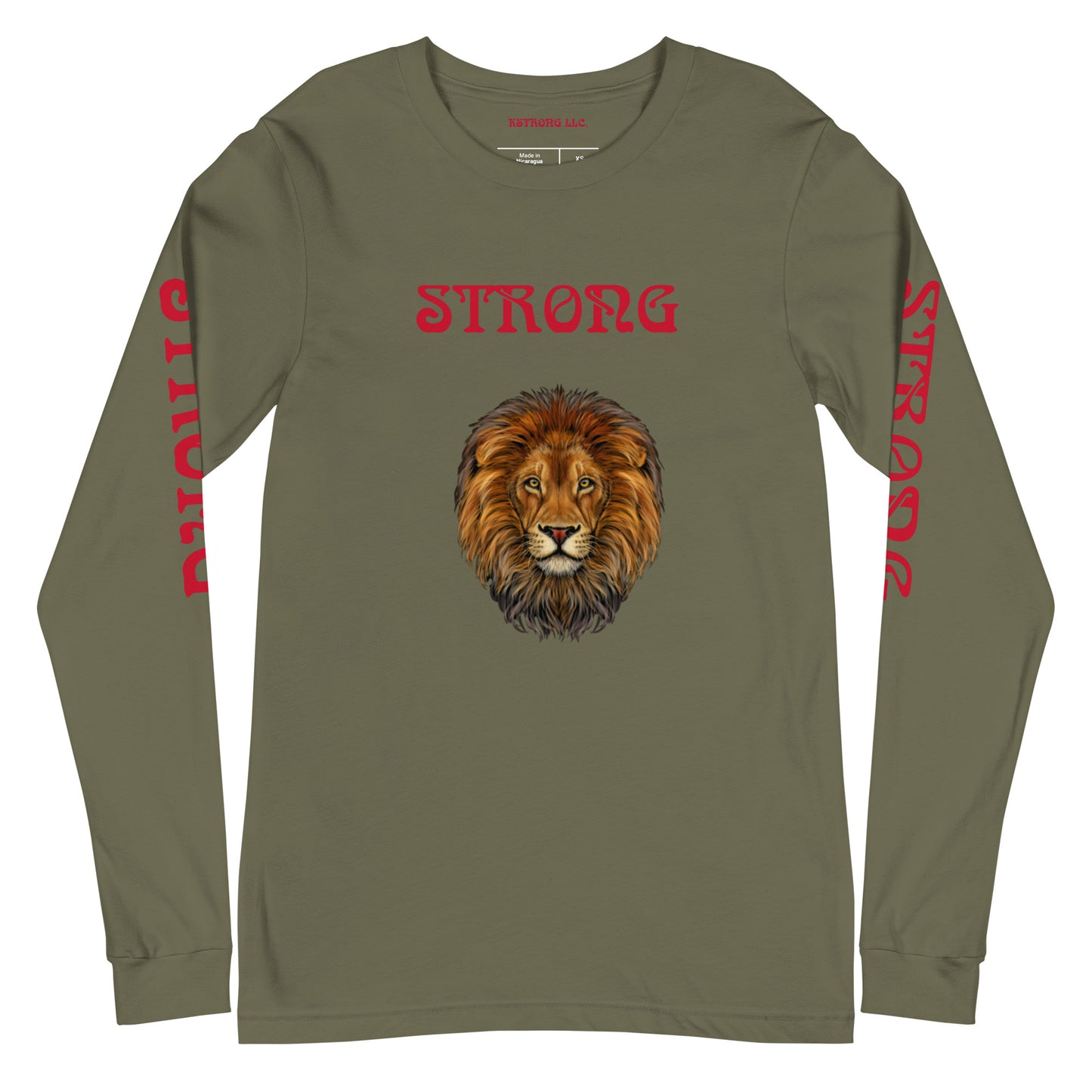 “STRONG”Unisex Long Sleeve Tee W/ Red Font