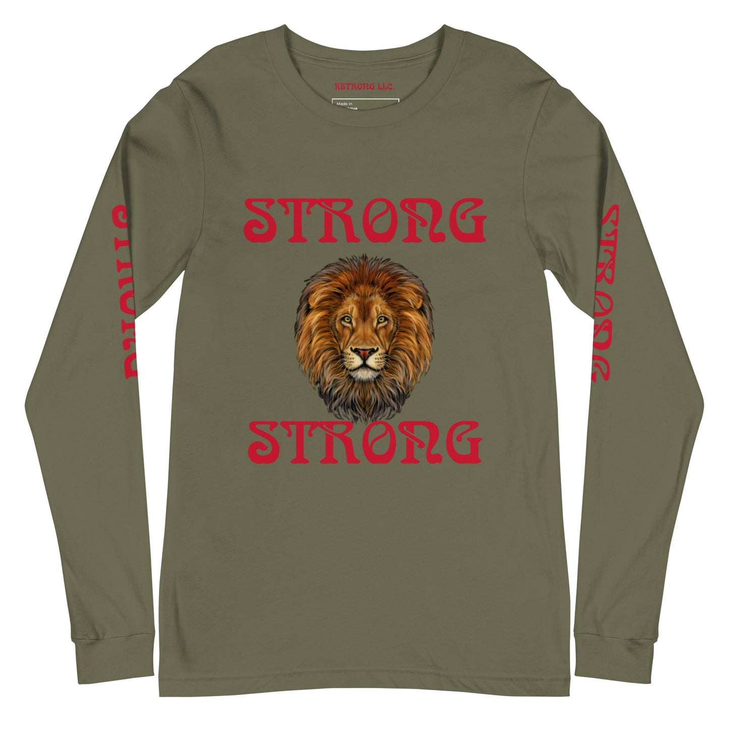 “STRONG DOUBLE VIEW”Unisex Long Sleeve Tee W/Red Font