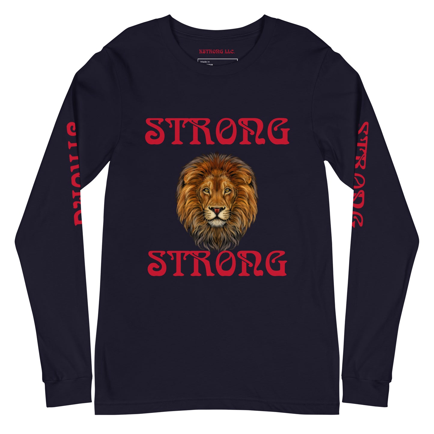 “STRONG DOUBLE VIEW”Unisex Long Sleeve Tee W/Red Font