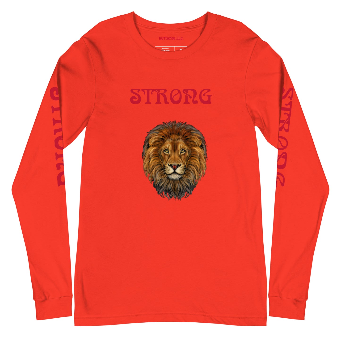“STRONG”Unisex Long Sleeve Tee W/ Red Font