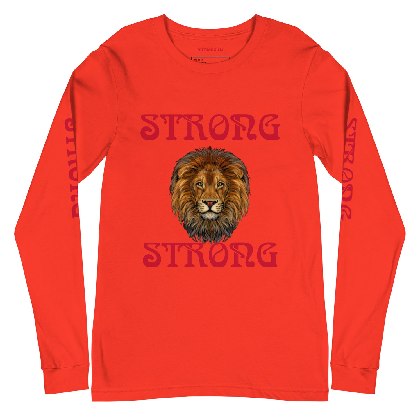 “STRONG DOUBLE VIEW”Unisex Long Sleeve Tee W/Red Font