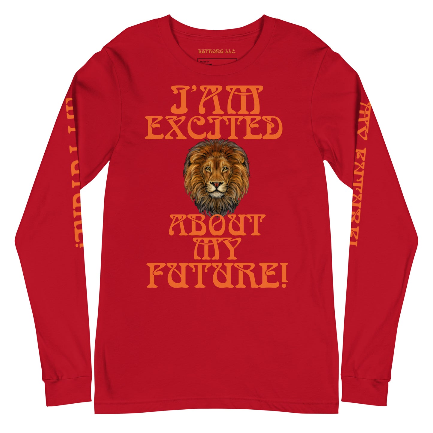 “IAM EXCITED ABOUT MY FUTURE!”Unisex Long Sleeve Tee W/Orange Font