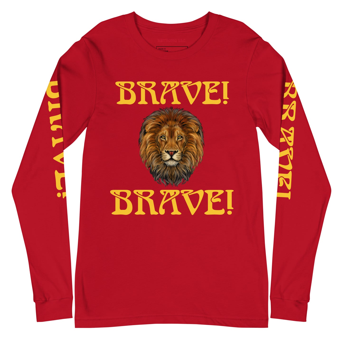 “BRAVE DOUBLE VIEW”Unisex Long Sleeve Tee W/Yellow Font