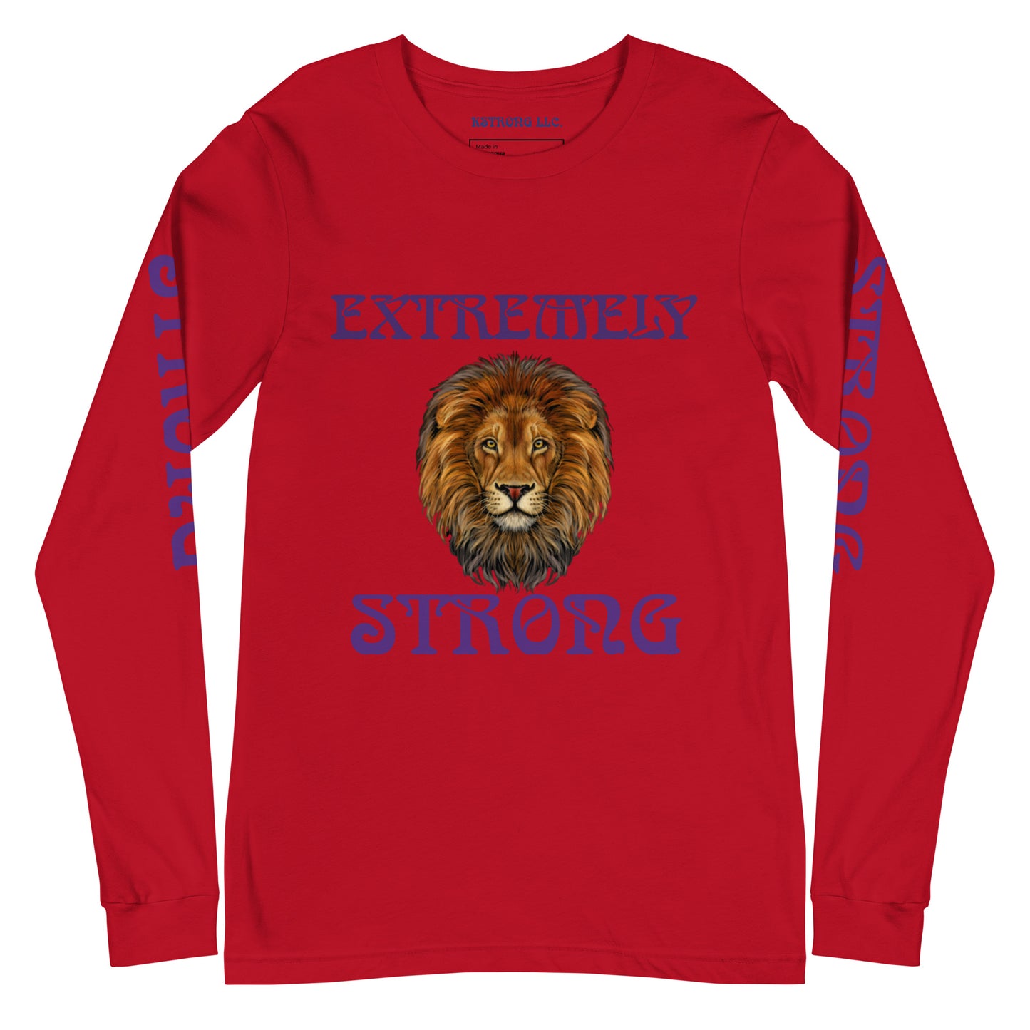 “EXTREMELY STRONG”Unisex Long Sleeve Tee W/Purple Font
