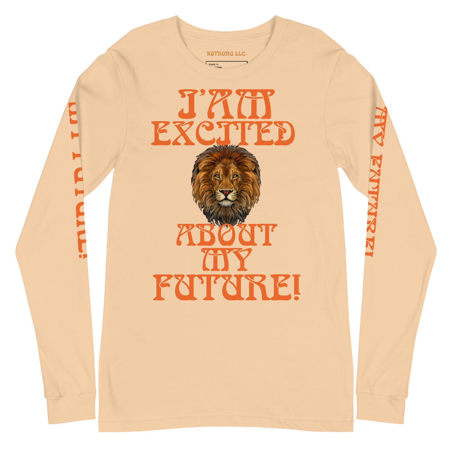 “IAM EXCITED ABOUT MY FUTURE!”Unisex Long Sleeve Tee W/Orange Font