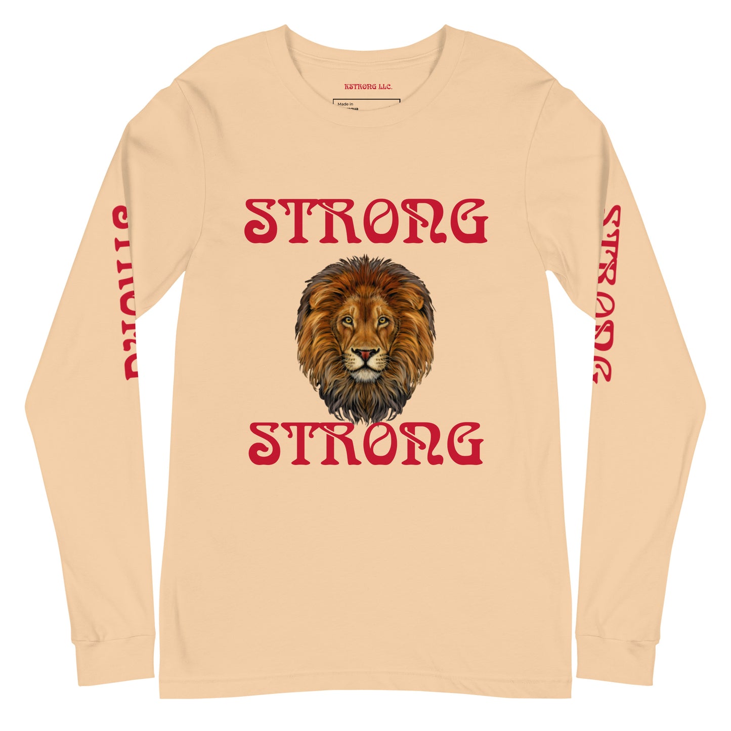 “STRONG DOUBLE VIEW”Unisex Long Sleeve Tee W/Red Font