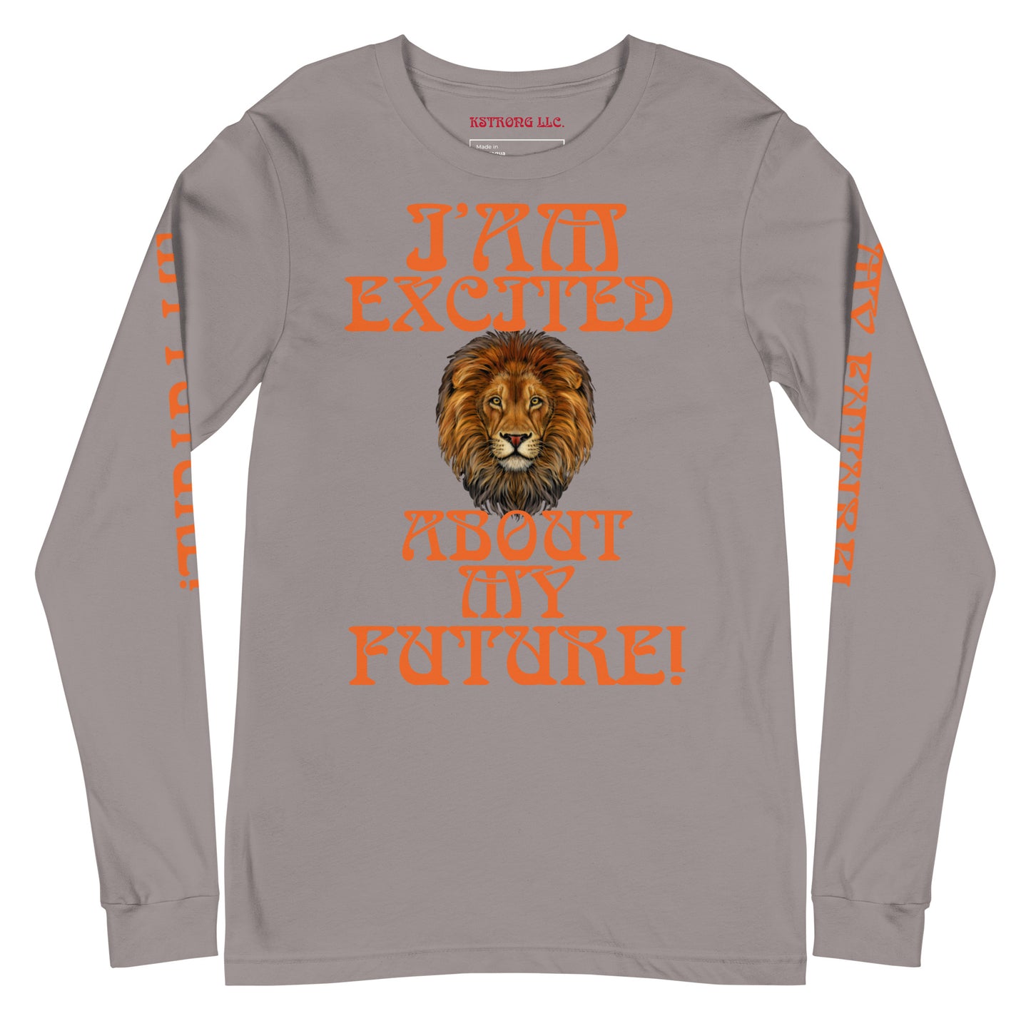 “IAM EXCITED ABOUT MY FUTURE!”Unisex Long Sleeve Tee W/Orange Font