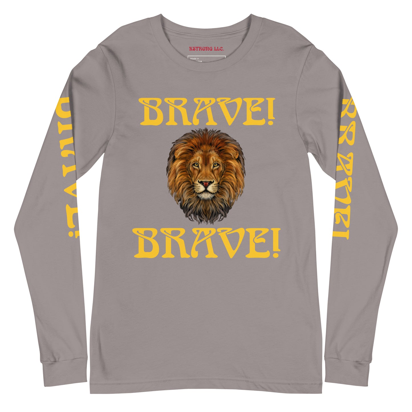 “BRAVE DOUBLE VIEW”Unisex Long Sleeve Tee W/Yellow Font