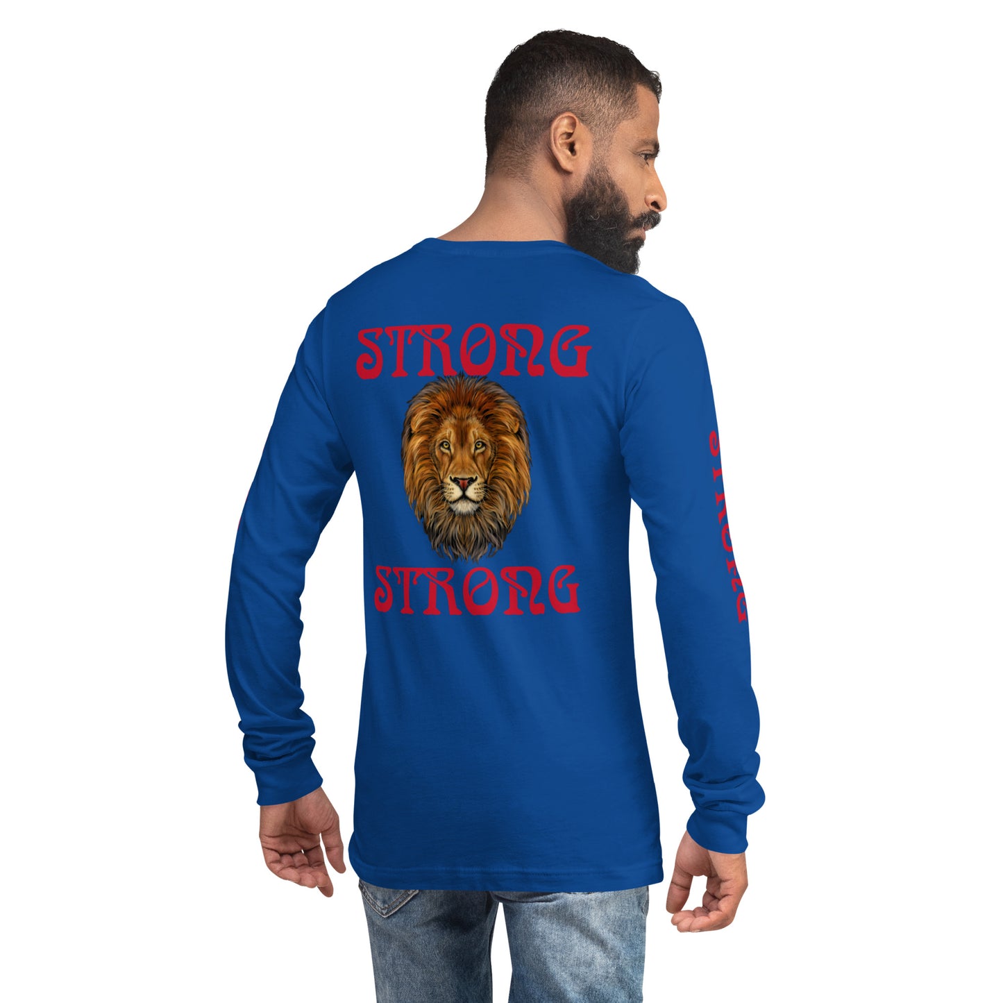 “STRONG DOUBLE VIEW”Unisex Long Sleeve Tee W/Red Font