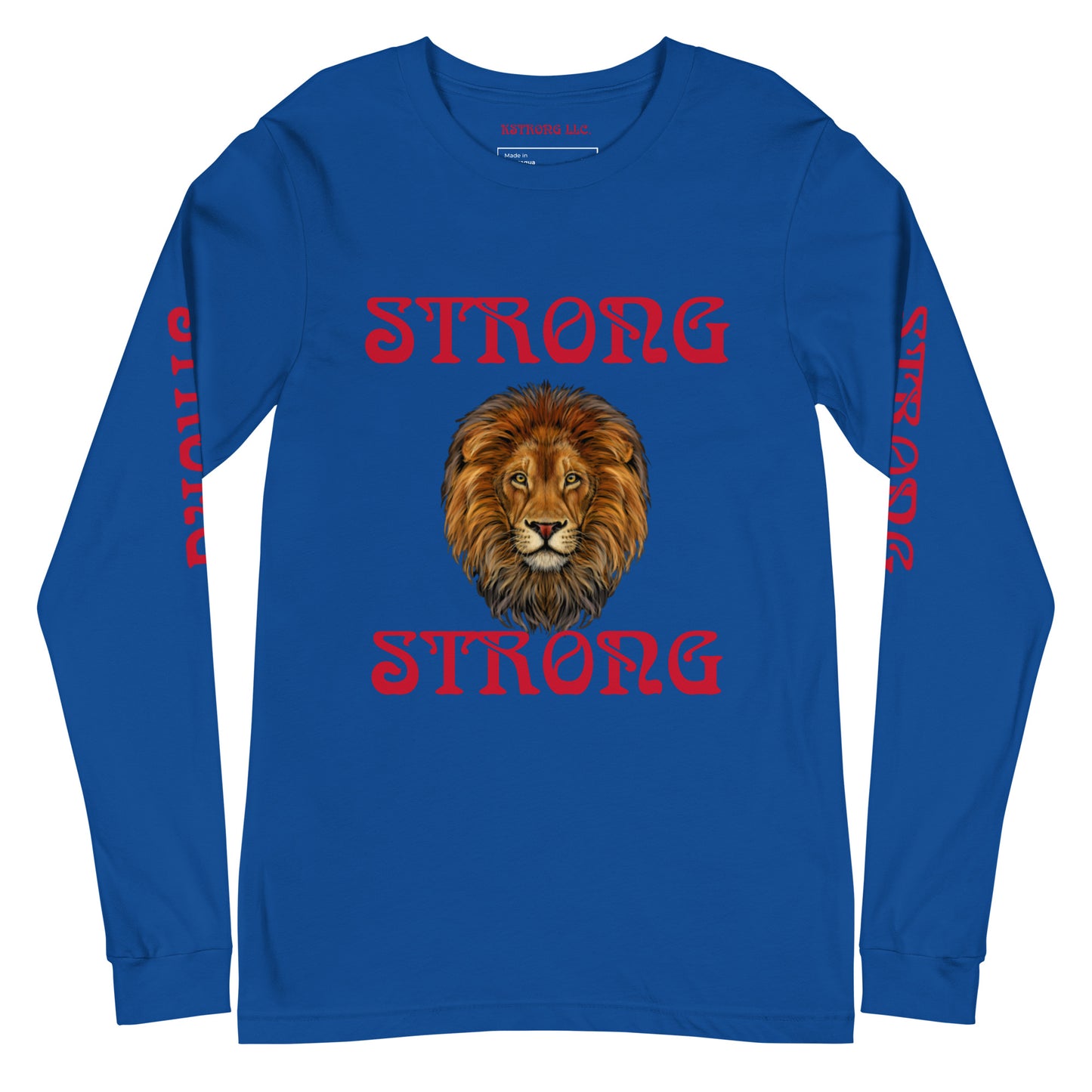 “STRONG DOUBLE VIEW”Unisex Long Sleeve Tee W/Red Font