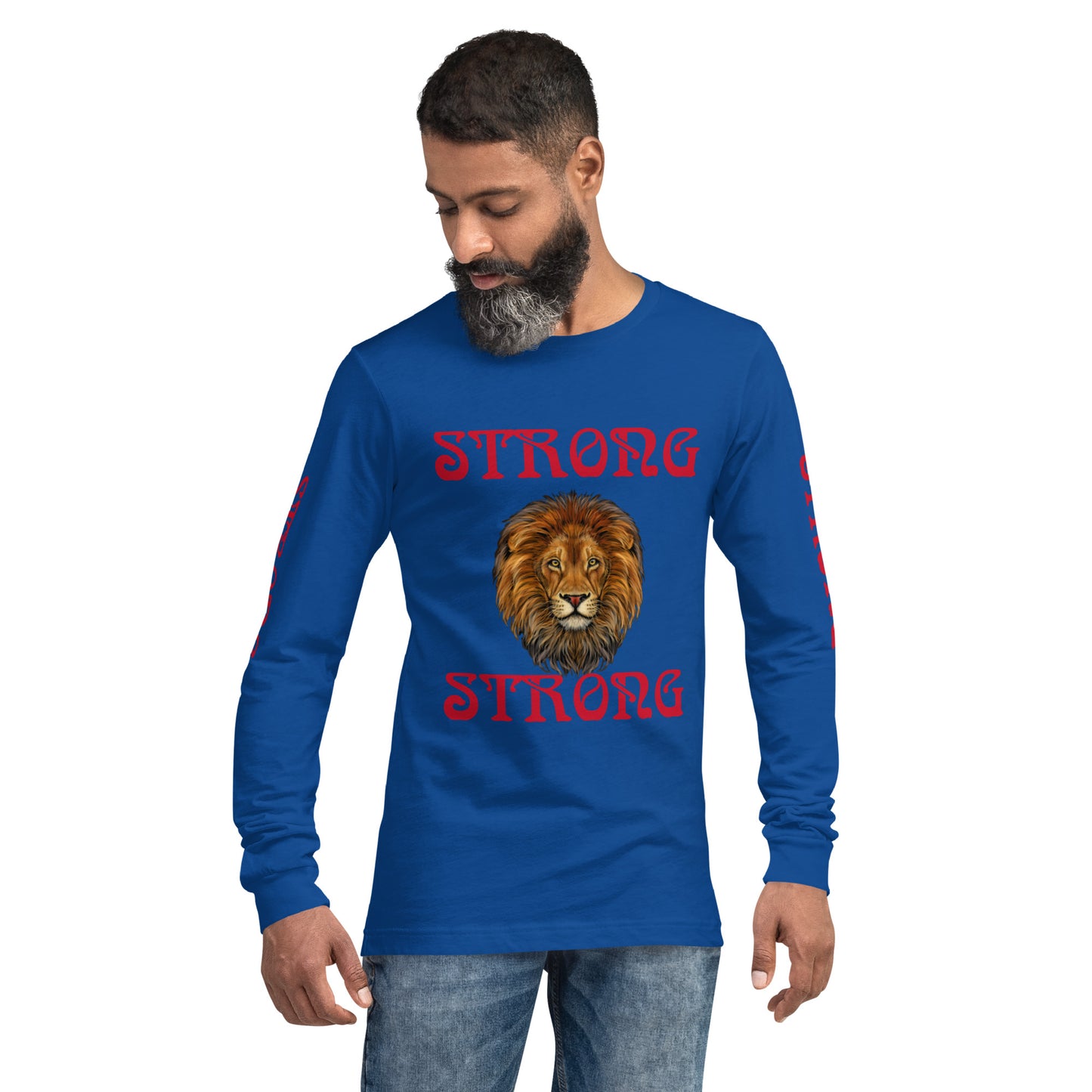 “STRONG DOUBLE VIEW”Unisex Long Sleeve Tee W/Red Font