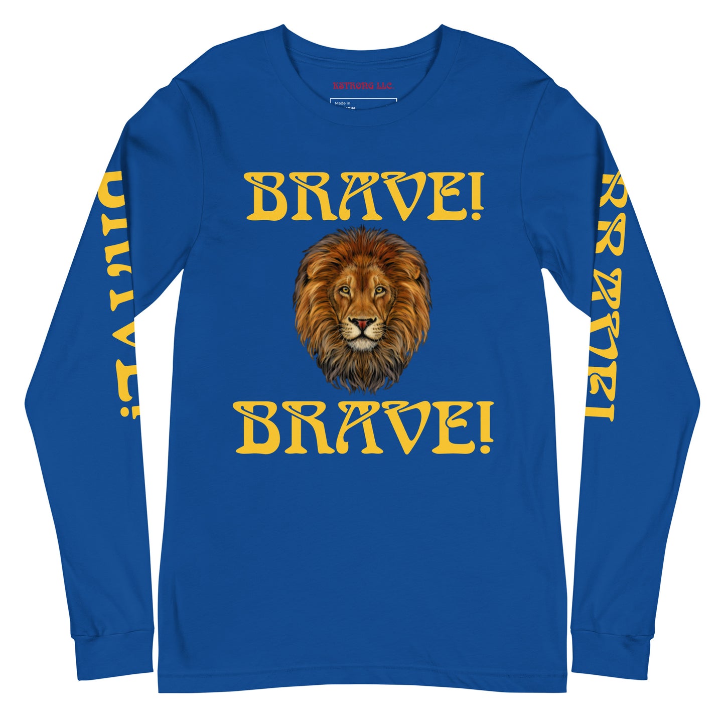 “BRAVE DOUBLE VIEW”Unisex Long Sleeve Tee W/Yellow Font